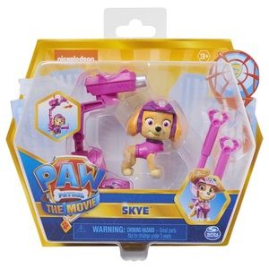 Paw Patrol The Movie Skye Figure with Clip on Backpack Launcher